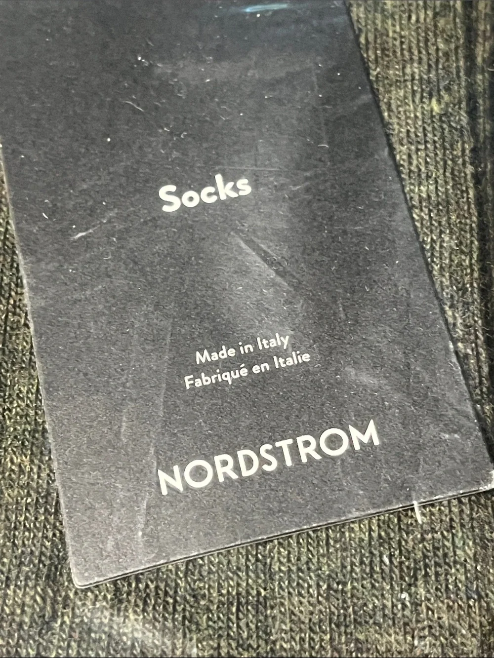 Nordstrom deep green merino wool blend socks NWT